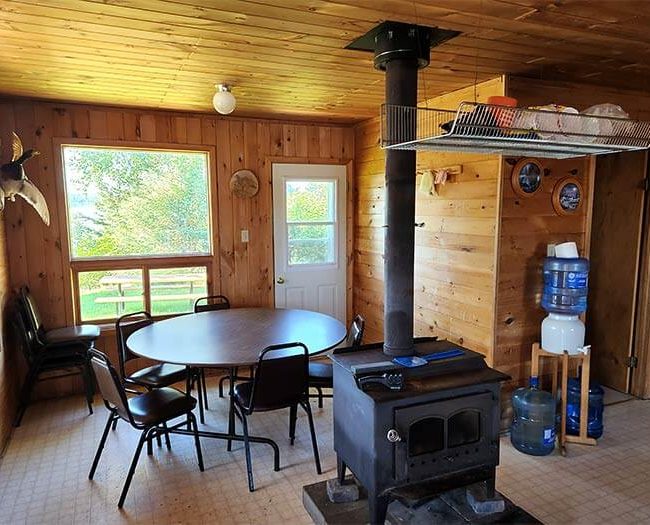 Outpost Cabin Accommodations at Walleye Lake - Main Living Area